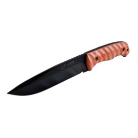 Cuchillo Coyote táctico y supervivencia con funda de piel, acero AN58